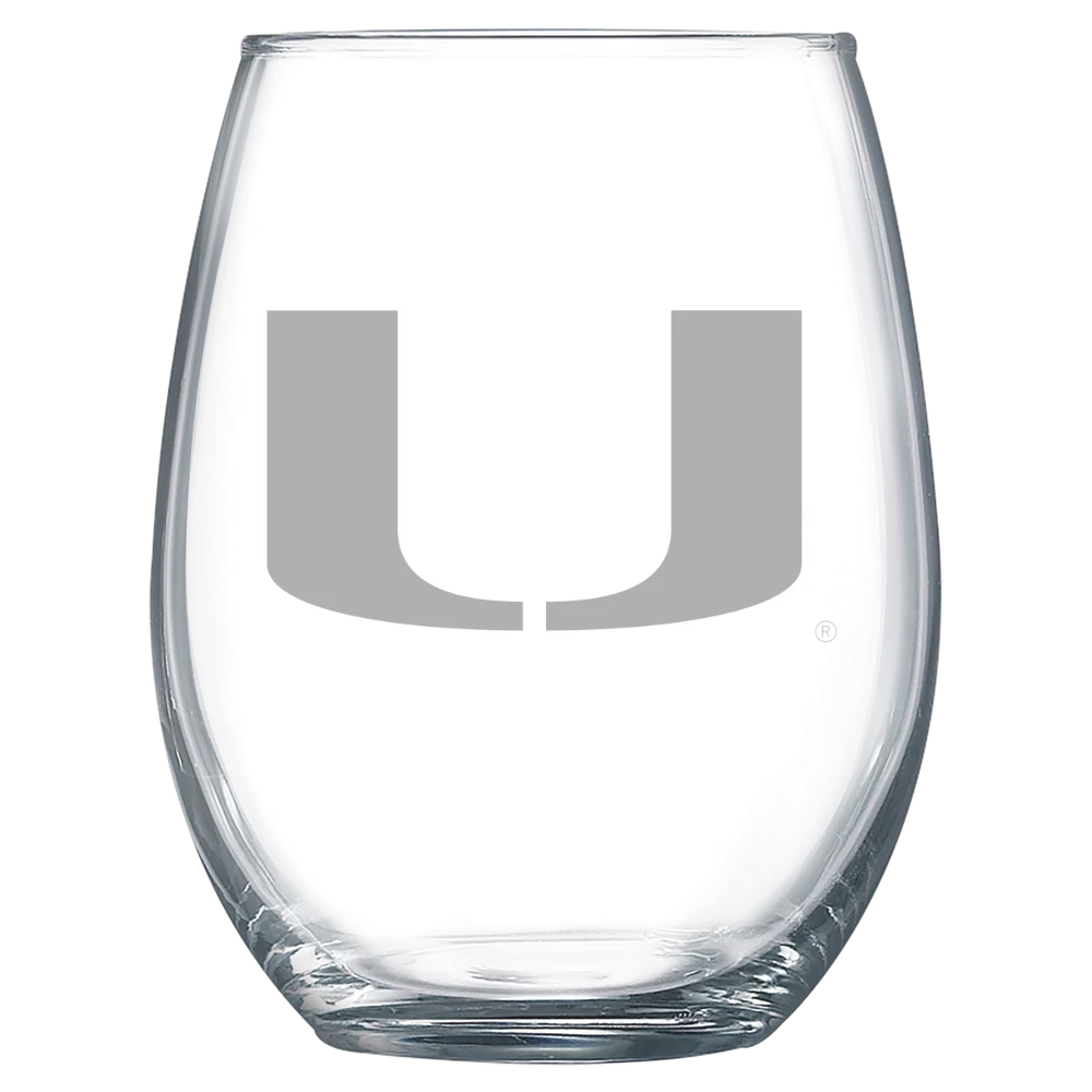 University of Miami (Florida) Polar Camel 15 oz. Stemless Wine Glass