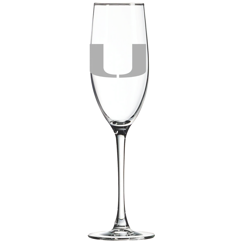 University of Miami (Florida) Polar Camel 8 oz. Champagne Flute
