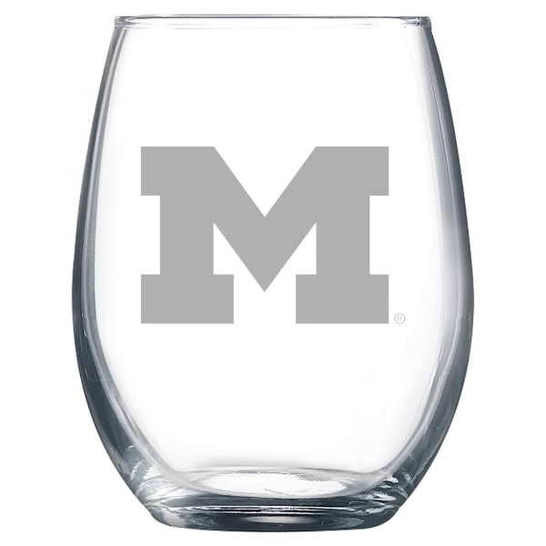 University of Michigan Polar Camel 9 oz. Stemless Wine Glass