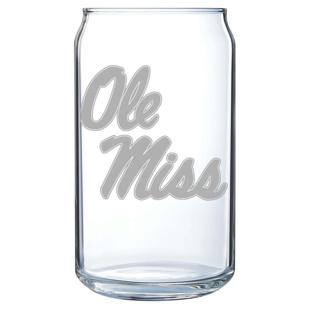 University of Mississippi Polar Camel 16 oz. Can Glass