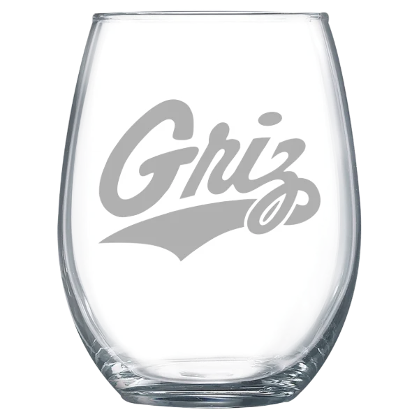 University of Montana Polar Camel 15 oz. Stemless Wine Glass