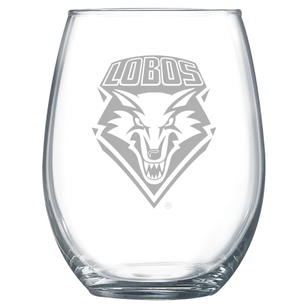 University of New Mexico Polar Camel 15 oz. Stemless Wine Glass