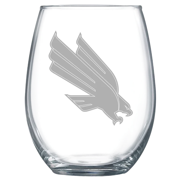 University of North Texas Polar Camel 15 oz. Stemless Wine Glass