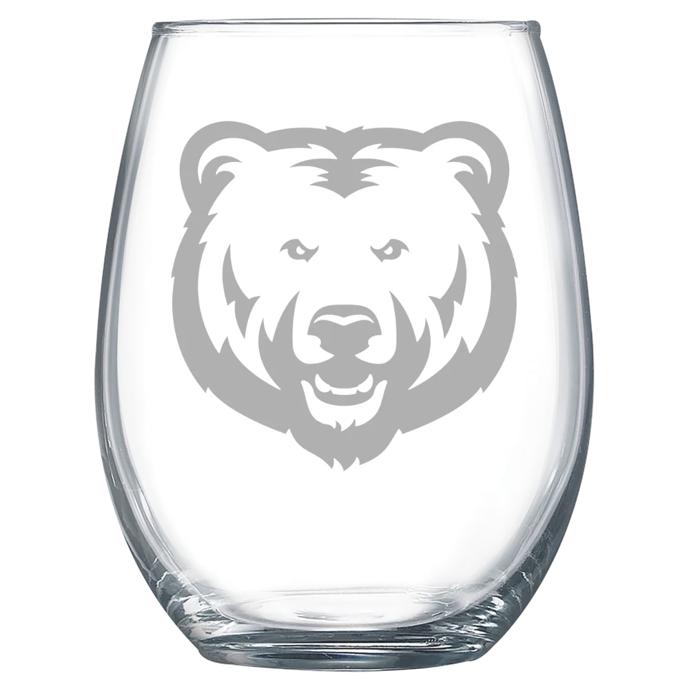 University of Northern Colorado Polar Camel 15 oz. Stemless Wine Glass