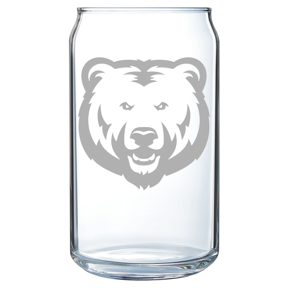 University of Northern Colorado Polar Camel 16 oz. Can Glass