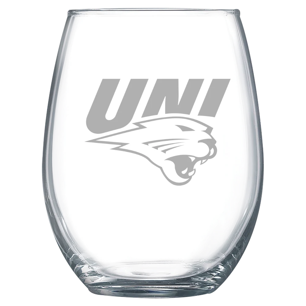 University of Northern Iowa Polar Camel 15 oz. Stemless Wine Glass