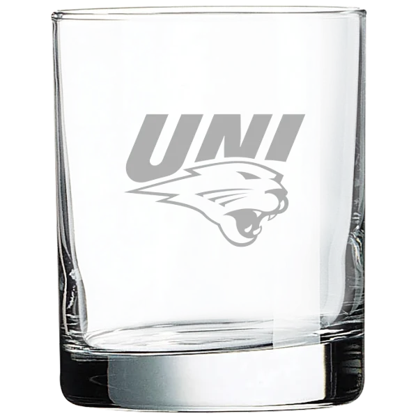 University of Northern Iowa Polar Camel 10 1/2 oz. On The Rocks Glass