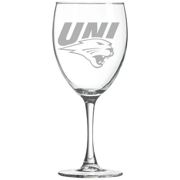 University of Northern Iowa Polar Camel 10 1/2 oz. Wine Glass