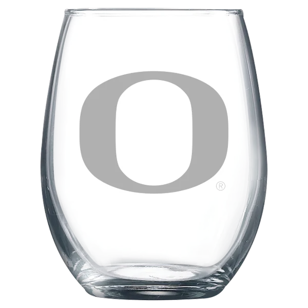 University of Oregon Polar Camel 9 oz. Stemless Wine Glass