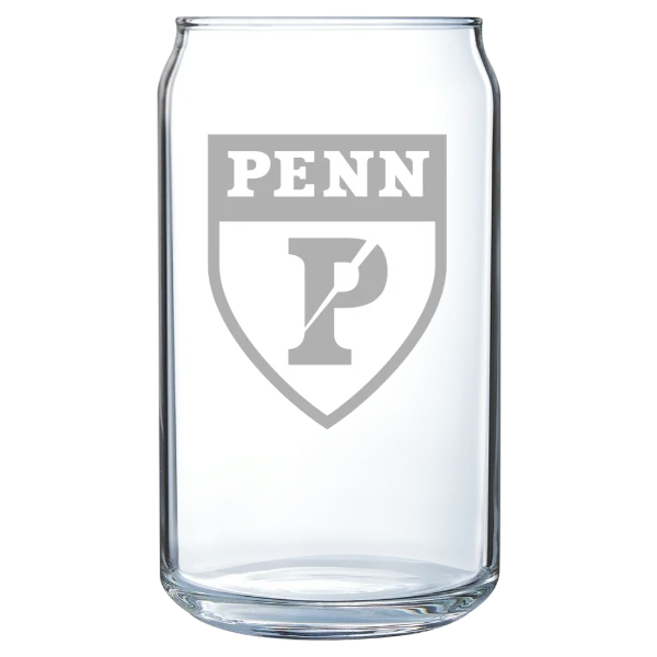 University of Pennsylvania Polar Camel 16 oz. Can Glass