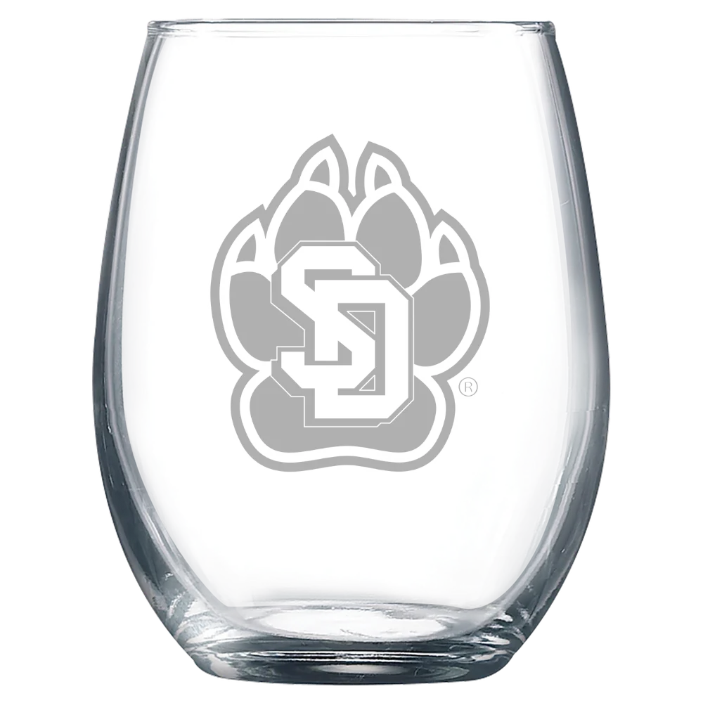 University of South Dakota Polar Camel 9 oz. Stemless Wine Glass