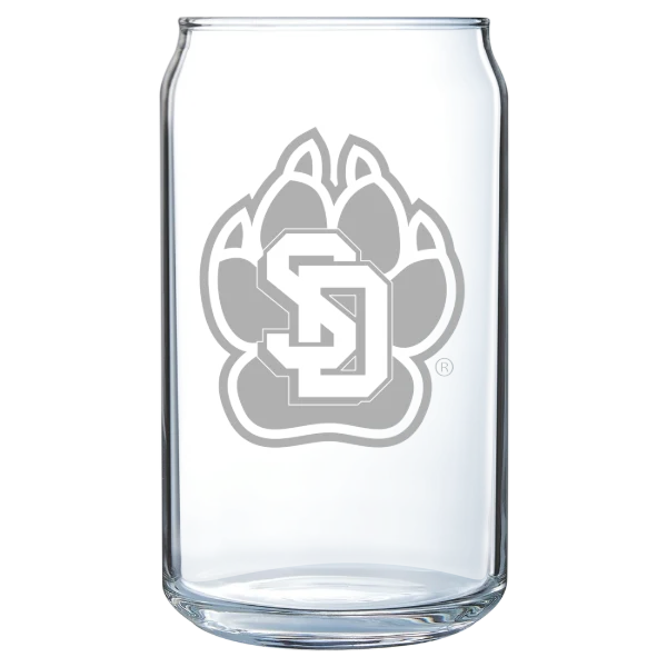 University of South Dakota Polar Camel 16 oz. Can Glass