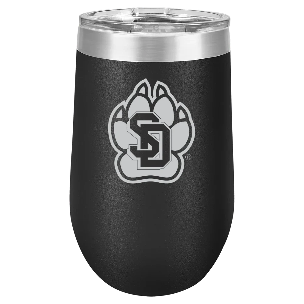 University of South Dakota Polar Camel 16 oz. Stemless Wine Tumbler