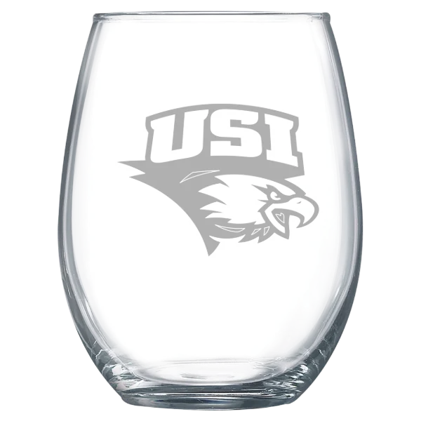 University of Southern Indiana Polar Camel 15 oz. Stemless Wine Glass
