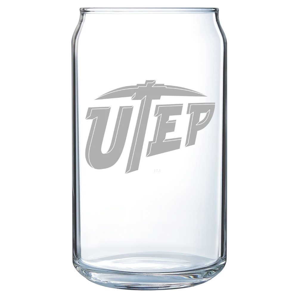 University of Texas at El Paso Polar Camel 16 oz. Can Glass
