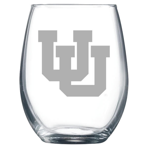 University of Utah Polar Camel 9 oz. Stemless Wine Glass