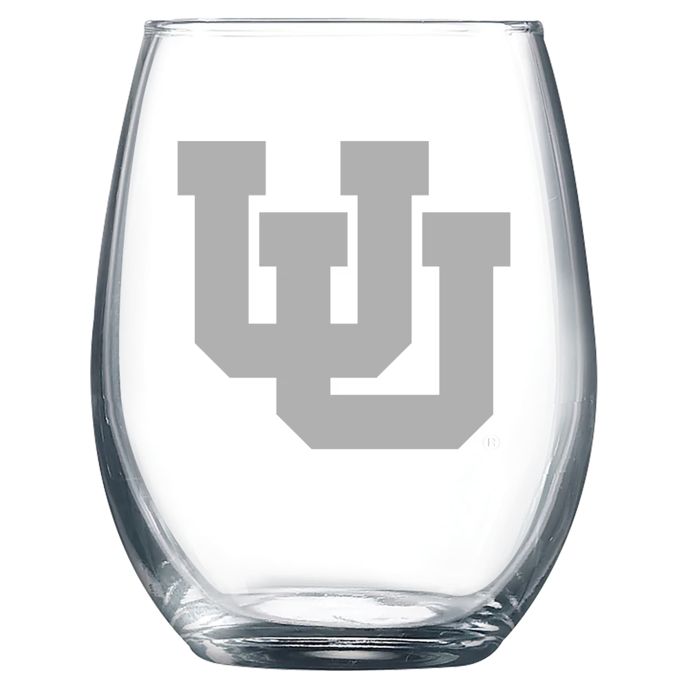 University of Utah Polar Camel 9 oz. Stemless Wine Glass