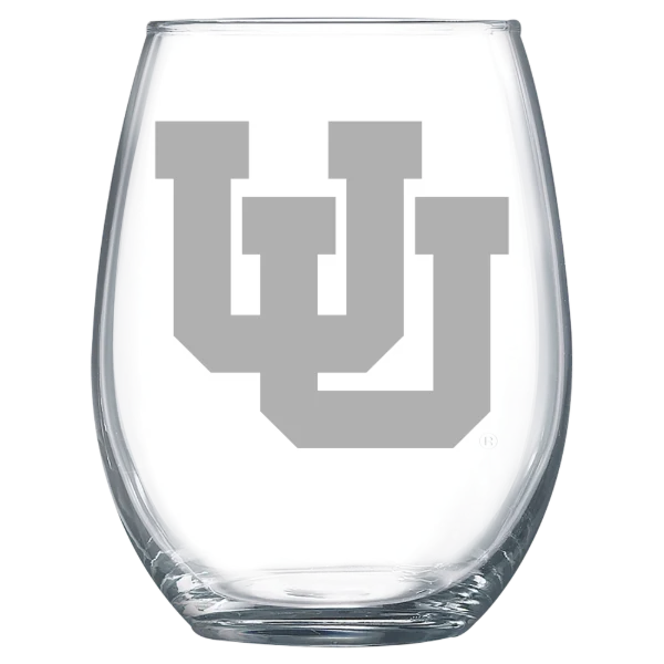University of Utah Polar Camel 15 oz. Stemless Wine Glass