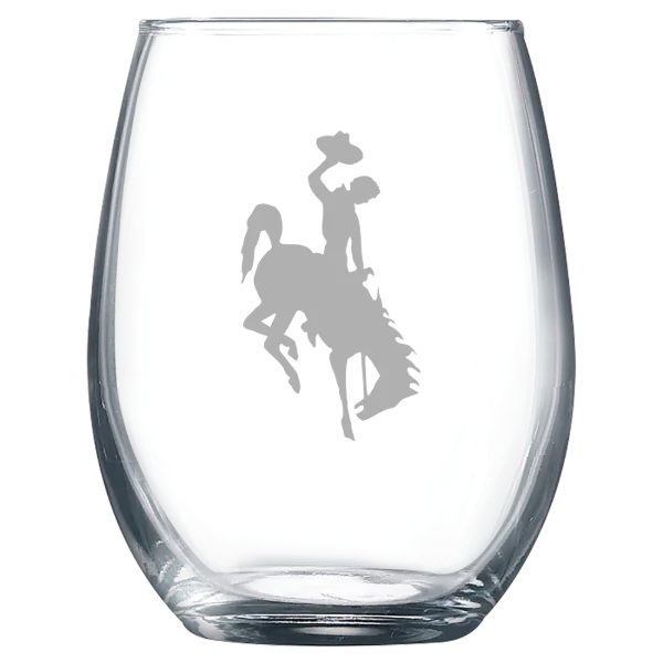 University of Wyoming Polar Camel 9 oz. Stemless Wine Glass