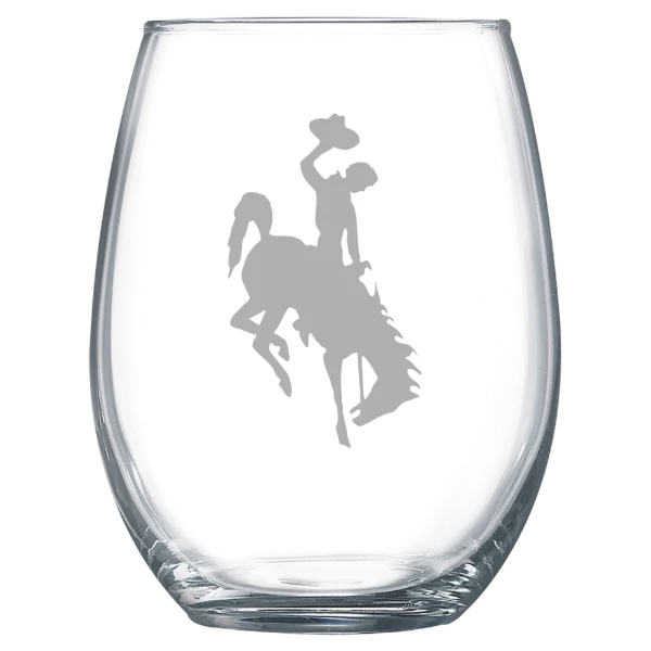 University of Wyoming Polar Camel 15 oz. Stemless Wine Glass