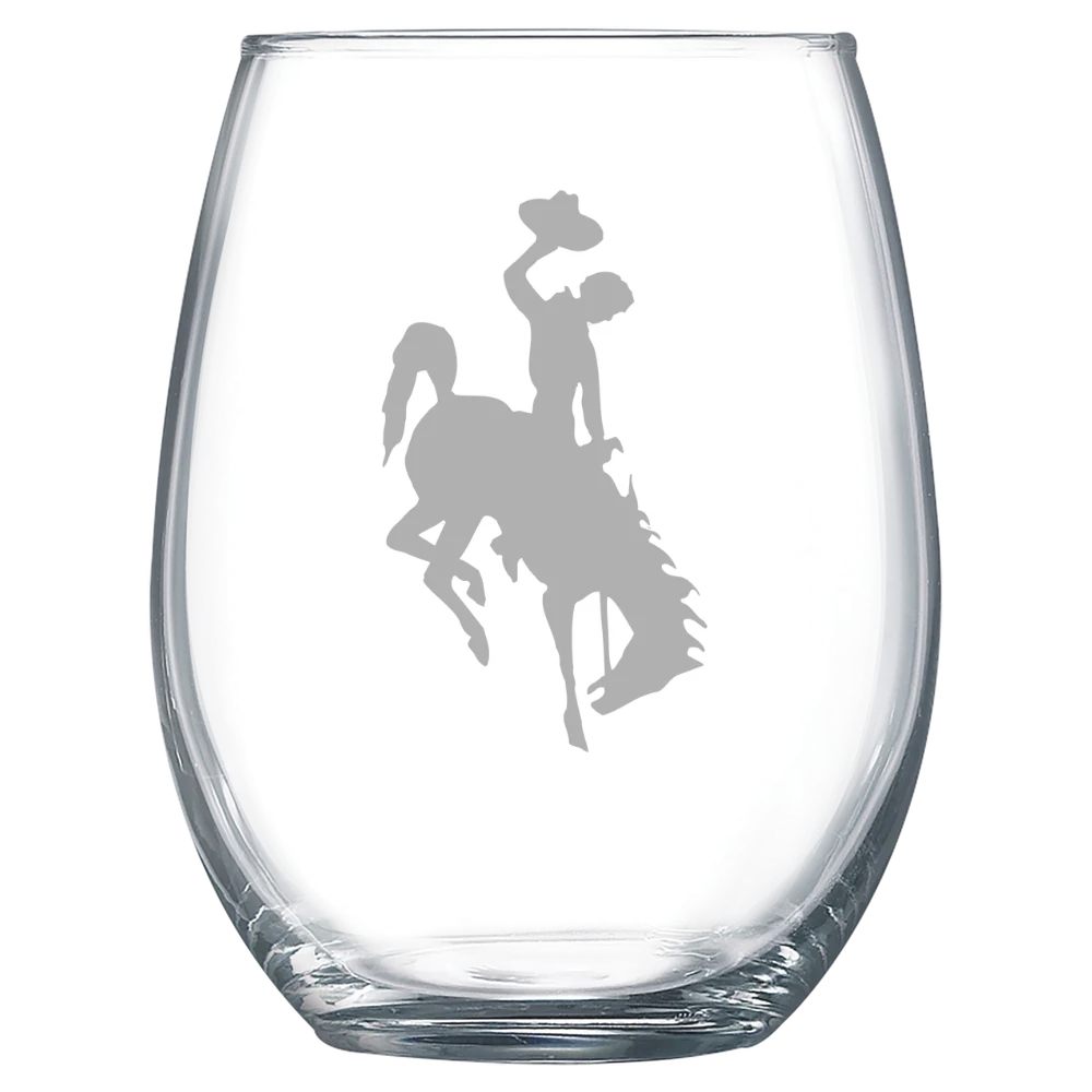 University of Wyoming Polar Camel 15 oz. Stemless Wine Glass