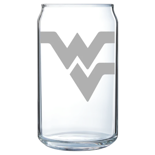West Virginia University Polar Camel 16 oz. Can Glass