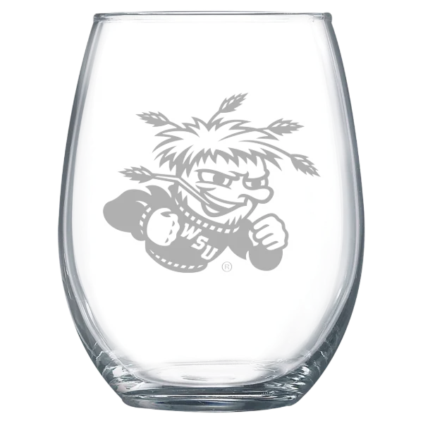 Wichita State University Polar Camel 15 oz. Stemless Wine Glass