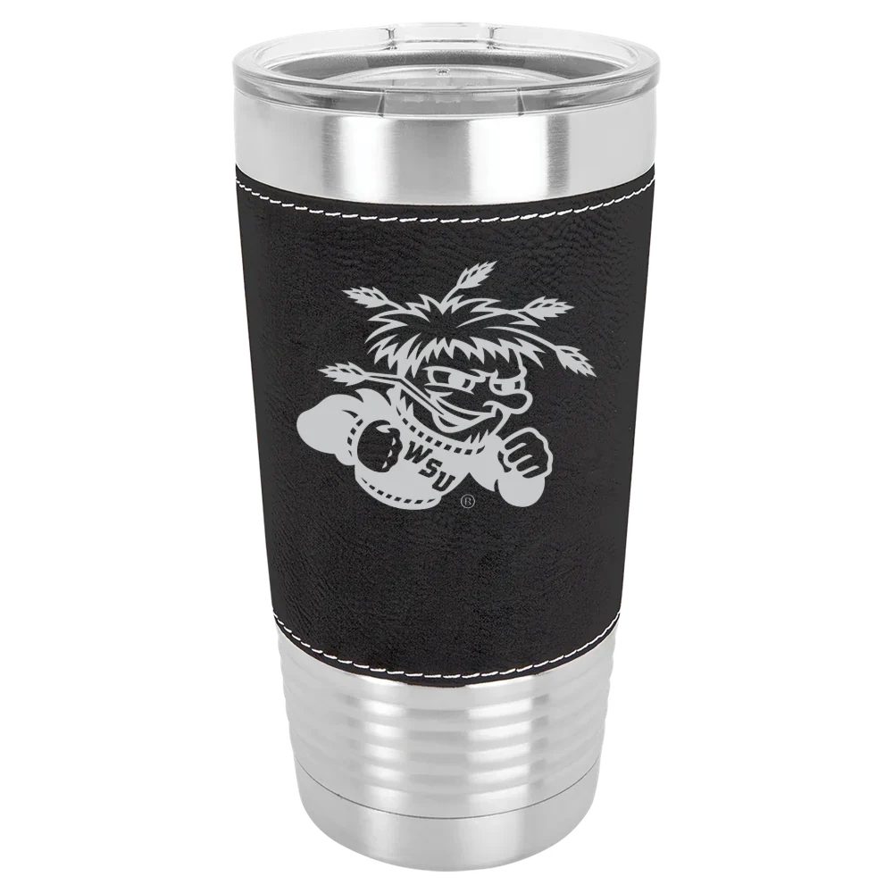 Wichita State University Polar Camel 20 oz. Leatherette Grip Tumbler with Standard Lid