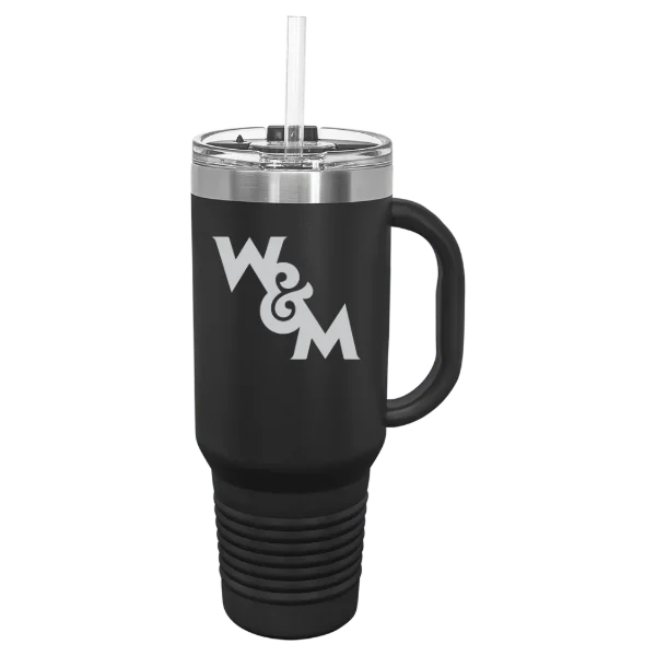 William & Mary Polar Camel 40 oz. Travel Mug with Snap Lid & Straw