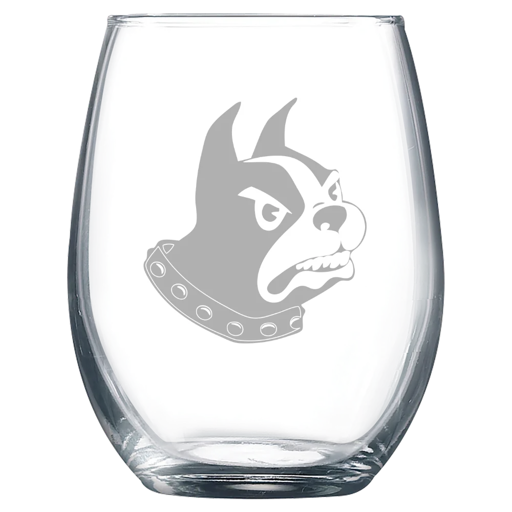 Wofford College Polar Camel 9 oz. Stemless Wine Glass