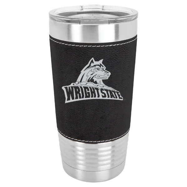 Wright State University Polar Camel 20 oz. Leatherette Grip Tumbler with Standard Lid