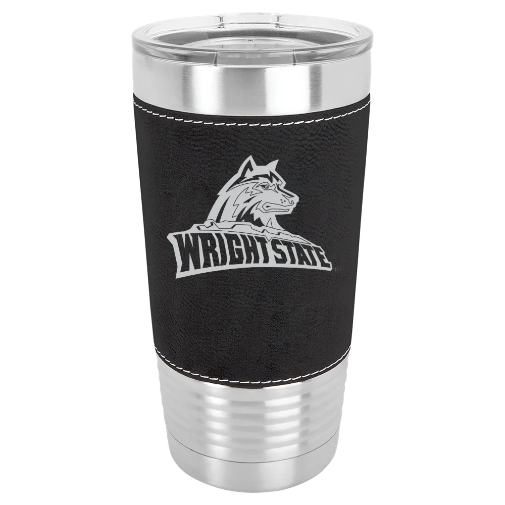 Wright State University Polar Camel 20 oz. Leatherette Grip Tumbler with Standard Lid