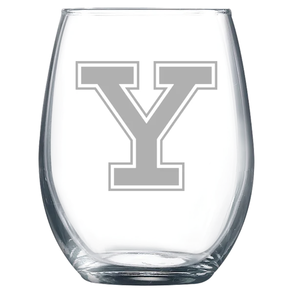 Yale University Polar Camel 9 oz. Stemless Wine Glass
