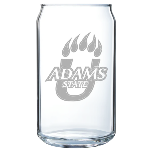 Adams State University Polar Camel 16 oz. Can Glass