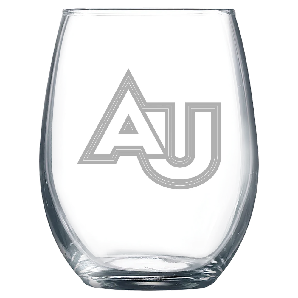 Adelphi University Polar Camel 9 oz. Stemless Wine Glass