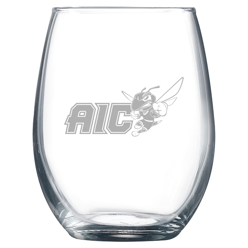 American International College Polar Camel 9 oz. Stemless Wine Glass