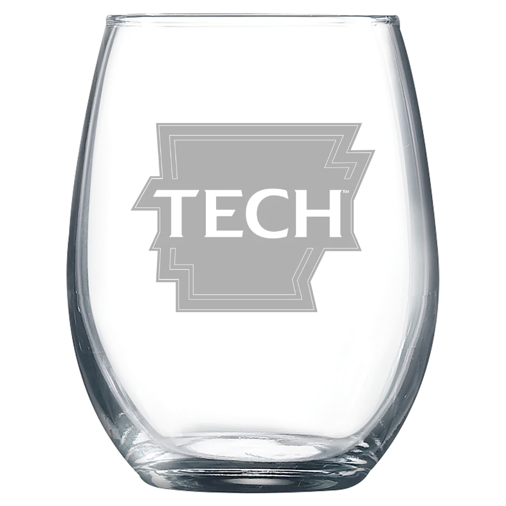 Arkansas Tech University Polar Camel 9 oz. Stemless Wine Glass