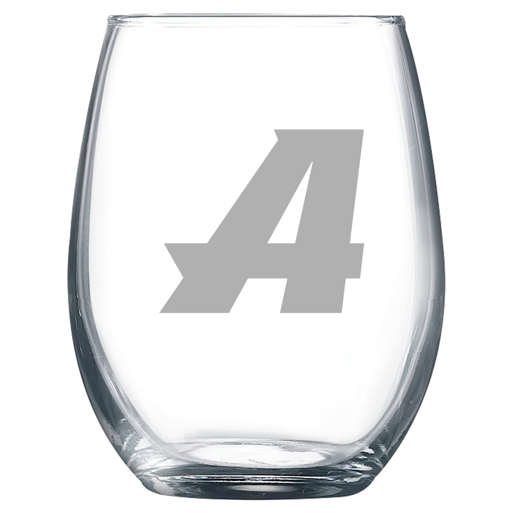 Assumption University Polar Camel 9 oz. Stemless Wine Glass