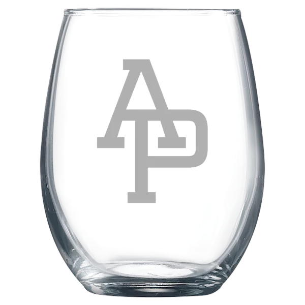 Azusa Pacific University Polar Camel 9 oz. Stemless Wine Glass