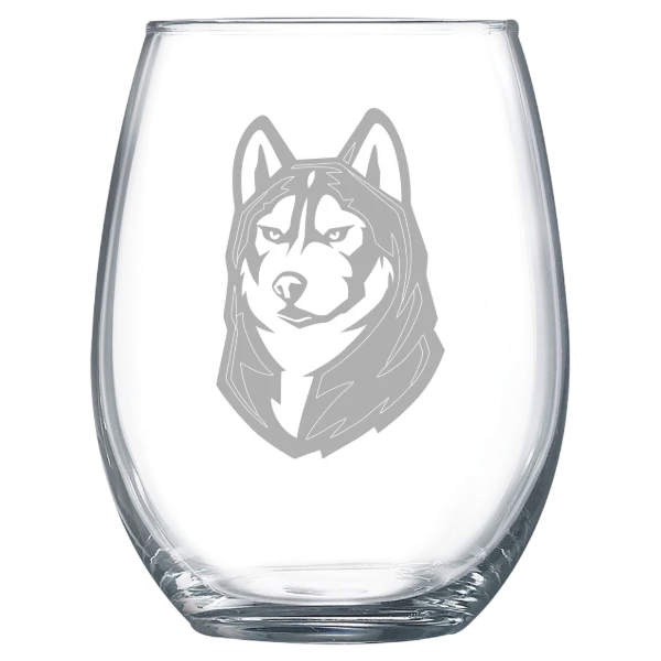 Bloomsburg University of Pennsylvania Polar Camel 15 oz. Stemless Wine Glass