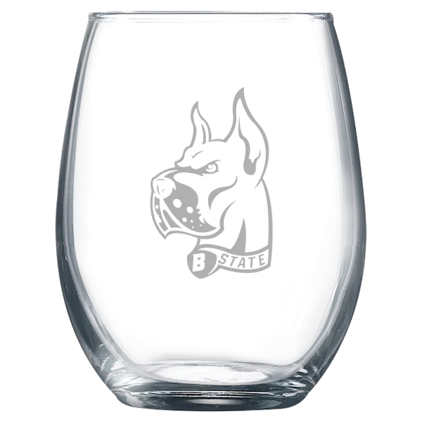 Bluefield State University Polar Camel 9 oz. Stemless Wine Glass