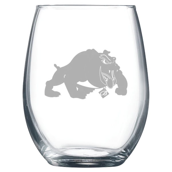Bowie State University Polar Camel 9 oz. Stemless Wine Glass