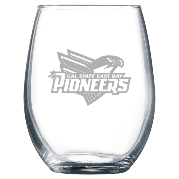 California State University, East Bay Polar Camel 9 oz. Stemless Wine Glass