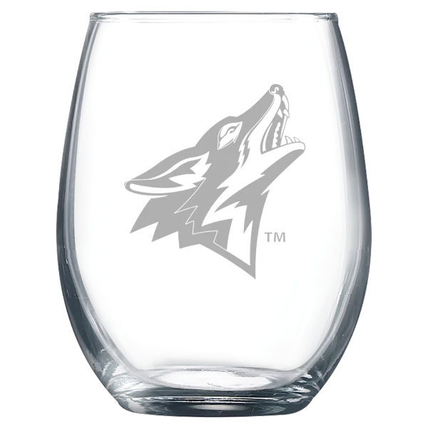 California State University, San Bernardino Polar Camel 9 oz. Stemless Wine Glass