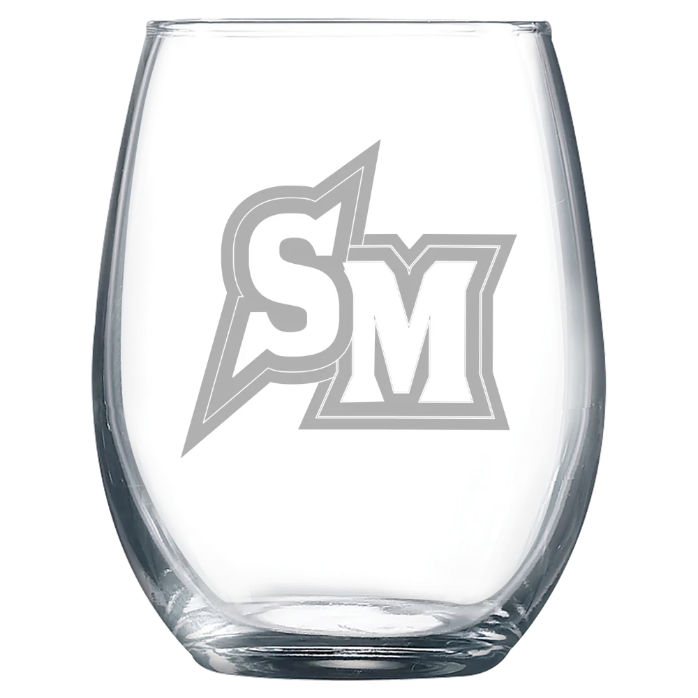 California State University, San Marcos Polar Camel 9 oz. Stemless Wine Glass