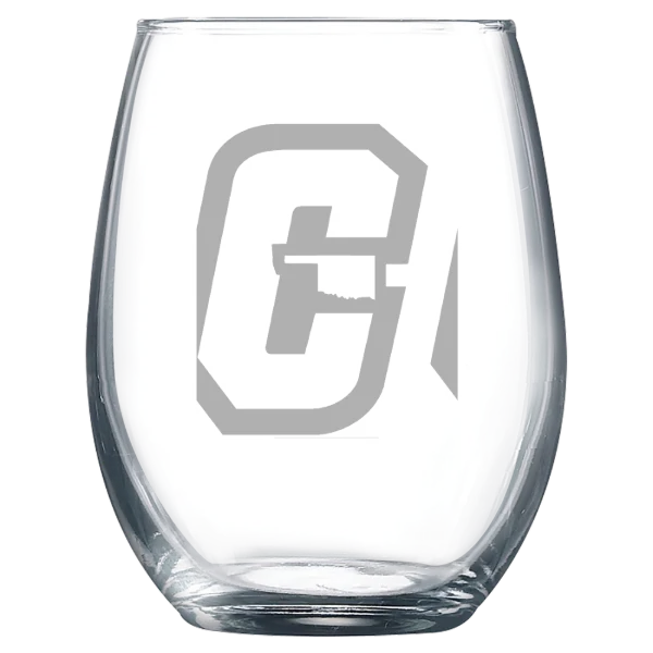 Cameron University Polar Camel 9 oz. Stemless Wine Glass