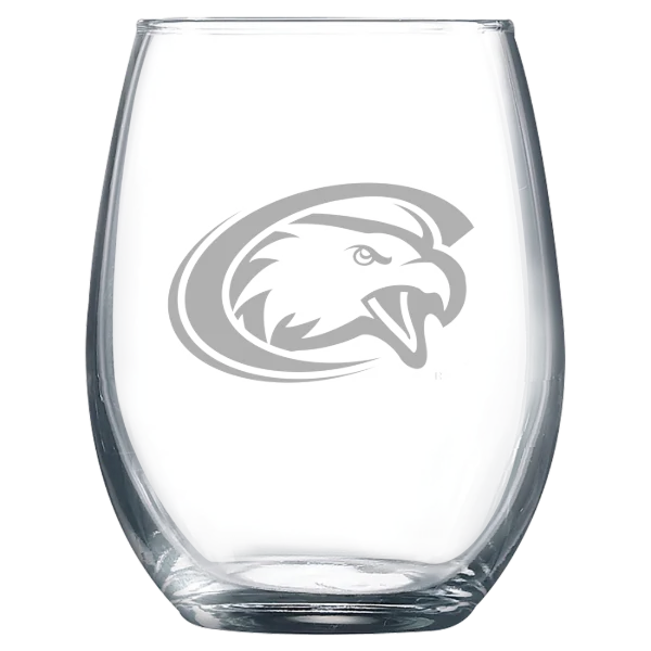 Chadron State College Polar Camel 9 oz. Stemless Wine Glass
