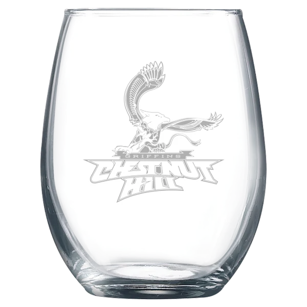 Chestnut Hill College Polar Camel 9 oz. Stemless Wine Glass