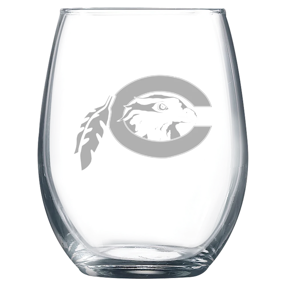 Chowan University Polar Camel 9 oz. Stemless Wine Glass