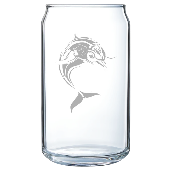 College of Staten Island Polar Camel 16 oz. Can Glass